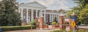 UVA School of Medicine building with University Avenue road sign showing